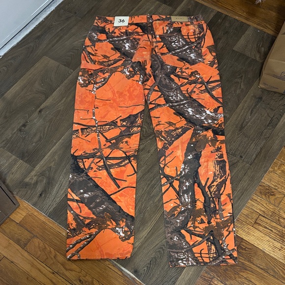 MNML Orange Camouflage Camo Cargo Carpenter Pants NWT Size 36 - Picture 2 of 11